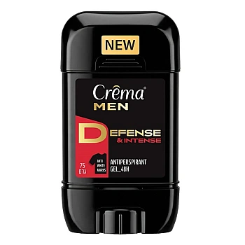 קרמה מן דאודורנט ג'ל-DEFENSE&INTENSE, אדום, הגנה עד 48 שעות, אינו מכתים, 75גר