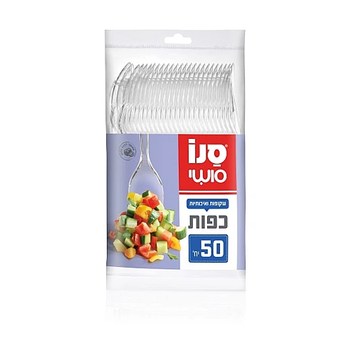סנו סושי 50 יח' כפות פלסטיק חד פעמיות שקופות
