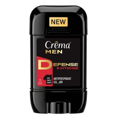 קרמה מן דאודורנט גל-DEFENSE&INTENSE, אדום, הגנה עד 48 שעות, אינו מכתים, 75גר
