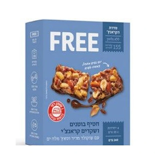 פרי חטיף בוטנים, שקדים ומלח-ים 4 יחידות מארז