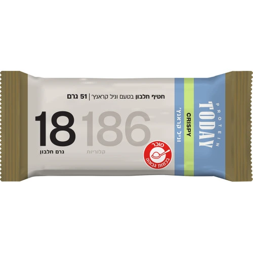 טודיי חטיף חלבון קריספי בטעם וניל קראנץ׳ 51 גרם