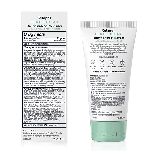 צטאפיל קרם לחות לפנים לאקנה מאט ג׳נטל קליר 89 מ"ל - Cetaphil