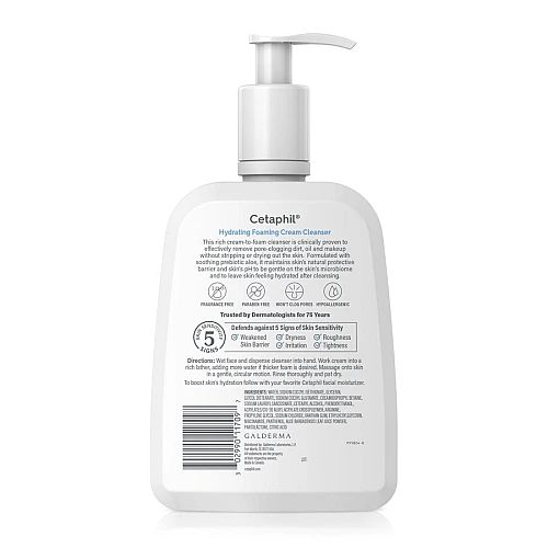 צטאפיל תרחיץ לפנים קצף קרמי ללחות 473 מ"ל - Cetaphil