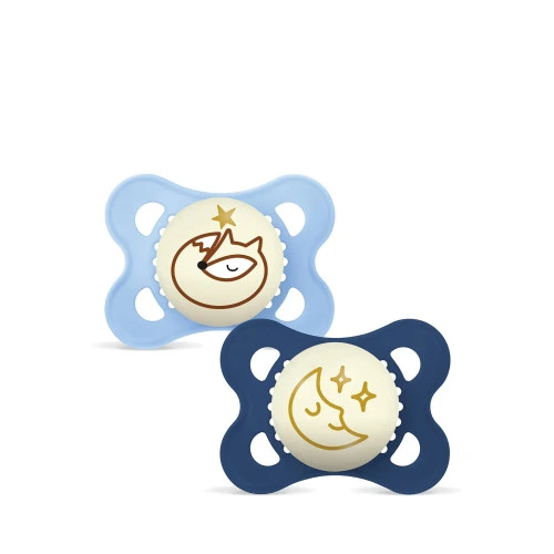 מאמ זוג מוצצים מגיל 0 עד 6 חודשים סיליקון זוהרים בחושך אוריג׳ינל