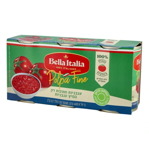 בלה איטליה עגבניות חתוכות דק שלישייה 1200 גרם - Bella Italia