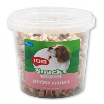 בונזו חטיפים רכים לכלב בטעם סלמון 500 גרם