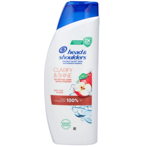 הד אנד שולדרס שמפו עם חומץ תפוחים למניעת קשקשים 625 מ״ל