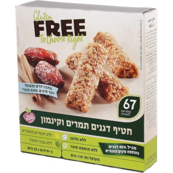 פרי חטיפי דגנים תמרים וקינמון 5 יחידות 110 גרם