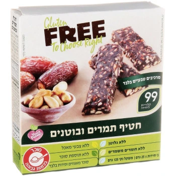פרי חטיפי תמרים ובוטנים 5 יחידות 125 גרם
