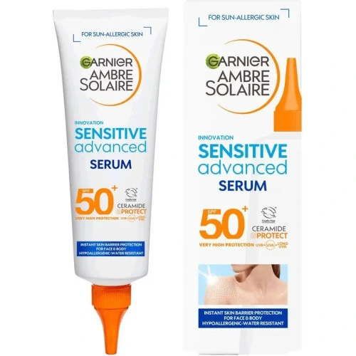 גרנייה סרום הגנה לגוף אמבר סולאר סנסיטיב ⁦SPF50+ 125⁩ מ״ל