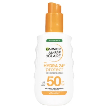 גרנייה תרסיס הגנה במשאבה אמבר סולאר הידרה ⁦SPF50 150⁩ מ״ל