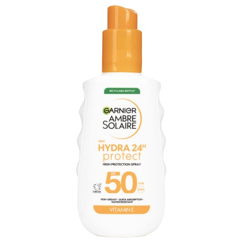 גרנייה תרסיס הגנה במשאבה אמבר סולאר הידרה ⁦SPF50 150⁩ מ״ל