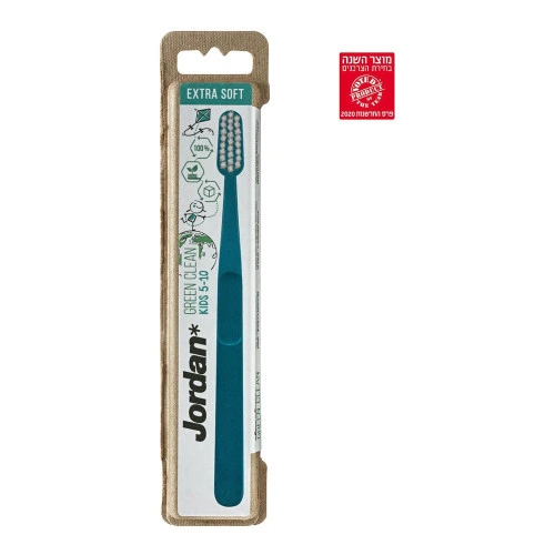 מברשת שיניים רכה במיוחד GREEN CLEAN לילדים גילאי 5-10 סופט צבע כחול - מבית גורדן