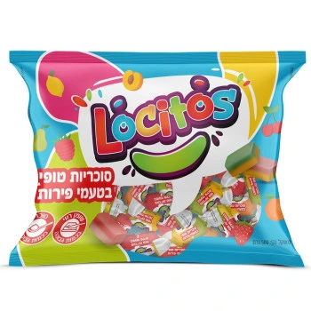 לוקיטוס סוכריות טופי פירות שני צבעים 500 גרם