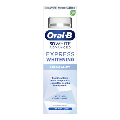 3D WHITE ADVANCED EXEPRESS משחת שיניים - להלבנה מרעננת - מבית Oral B בנפח 75 מל