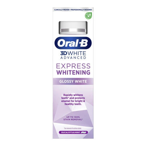 3D WHITE ADVANCED EXPRESS משחת שיניים - להלבנה מבריקה - מבית Oral B בנפח 75 מל