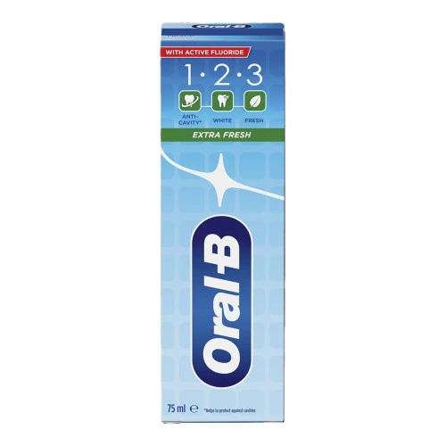 אורל בי 1-2-3 משחת שיניים אקסטרה פרש 75 מ״ל - מבית Oral B