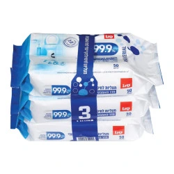 סנו שלישיית מטליות 99.9 לחיטוי ולניקוי יסודי לחדר האמבטיה - 150 מגבונים
