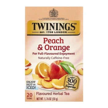 טווינינגס חליטת אפרסק ותפוז 20 שקיקים - מבית Twinings