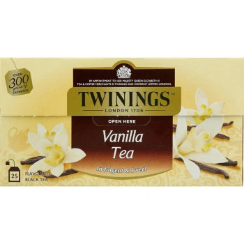 תה שחור בטעם ונילה טווינינגס 25 יחידות - מבית Twinings