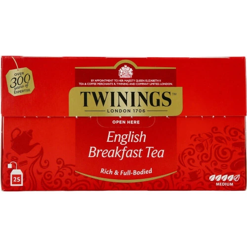 תה אינגליש ברקפסט טווינינגס 25 יחידות - מבית Twinings