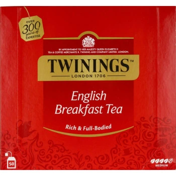 תה אינגליש ברקפסט טווינינגס 50 שקיקים - מבית Twinings