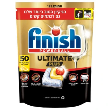 קפסולות למדיח בניחוח לימון פיניש אולטימייט פלוס 50 יחידות