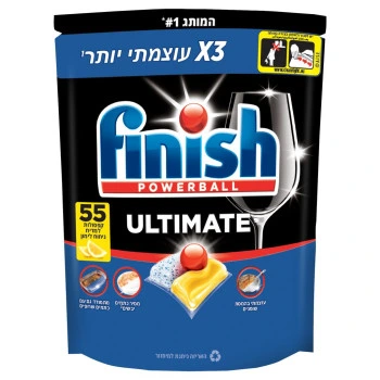 קפסולות למדיח בניחוח לימון פיניש אולטימייט 55 יחידות