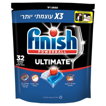 קפסולות למדיח בניחוח מרענן פיניש אולטימייט 32 יחידות
