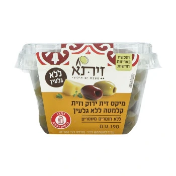 זיתא מיקס זית ירוק וזית קלמנטה ללא גלעין עם שמן כתית מעולה 190 גרם - Zeta
