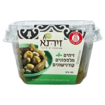 זיתא מיקס זיתים ומלפפונים קורנישונים 190 גרם - Zeta