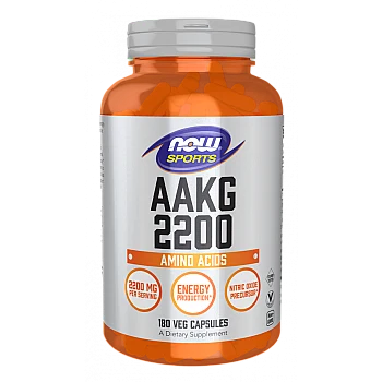 AAKG 2200 ארגינין אלפא-קטוגלוטרט ‏180 כמוסות - מבית NOW FOODS
