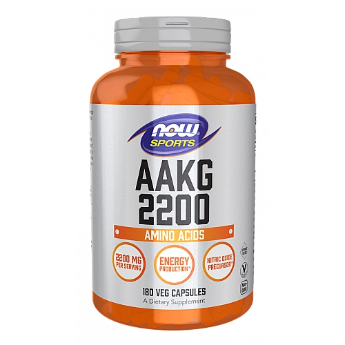 AAKG 2200 ארגינין אלפא-קטוגלוטרט ‏180 כמוסות - מבית NOW FOODS
