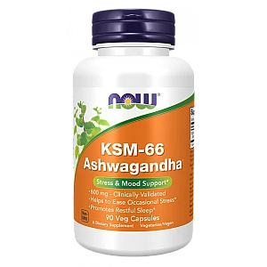 KSM-66 אשווגנדה 600 מ"ג - 90 כמוסות - מבית NOW FOODS