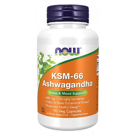 KSM-66 אשווגנדה 600 מ"ג - 90 כמוסות - מבית NOW FOODS