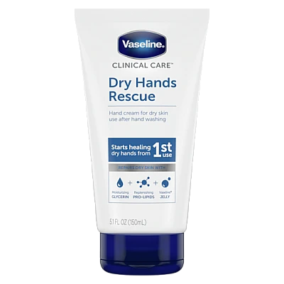 וזלין Clinical Care טיפול קליני בידיים יבשות ללא בישום 150 מ“ל  - מבית VASELINE