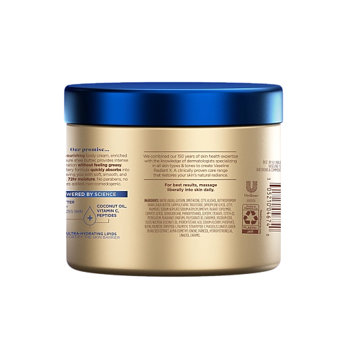 וזלין RadiantX קרם גוף להזנה עמוקה 283 גרם - מבית VASELINE