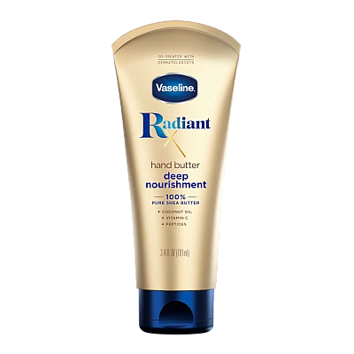 וזלין RadiantX קרם חמאת שיאה לידיים להזנה עמוקה 101 מ"ל  - מבית VASELINE