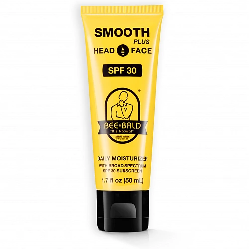 Smooth Plus קרם לחות SPF 30 יומי לראש ולפנים גבר ‏50 מ“ל - Bee Bald