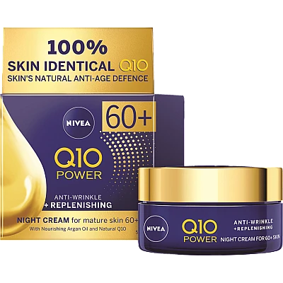 ניוואה Q10 POWER EXTRA NOURISHING קרם לילה מזין בתוספת שמן ארגן אורגני 50 מ"ל - מבית NIVEA