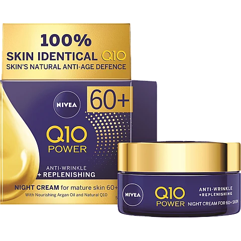ניוואה Q10 POWER EXTRA NOURISHING קרם לילה מזין בתוספת שמן ארגן אורגני 50 מ"ל - מבית NIVEA