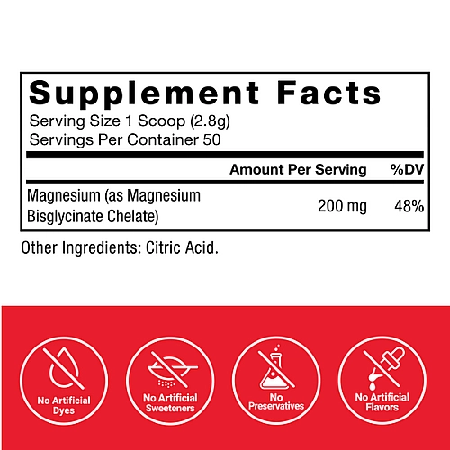 אבקת מגנזיום גליצינט ללא תוספת טעם 140 גרם - מבית Force Factor