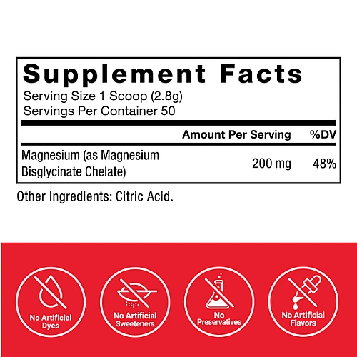 אבקת מגנזיום גליצינט ללא תוספת טעם 140 גרם - מבית Force Factor