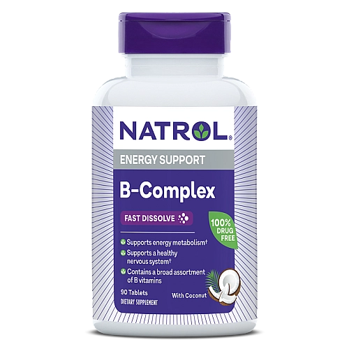 B-קומפלקס טעם קוקוס טבעי 90 טבליות - מבית Natrol