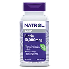 ביוטין 10,000 מקג עם סידן - 100 טבליות מבית NATROL