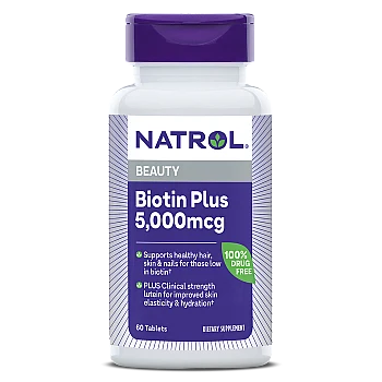 ביוטין פלוס 5,000 מק"ג עם לוטאין - 60 טבליות מבית NATROL