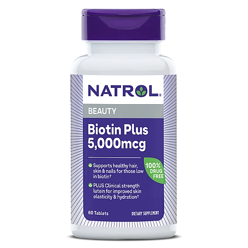 ביוטין פלוס 5,000 מק"ג עם לוטאין - 60 טבליות מבית NATROL