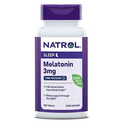 מלטונין 3 מ"ג 100 טבליות צמחוני - מבית Natrol
