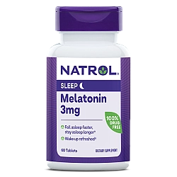 מלטונין 3 מ"ג הרדמות קלה 60 טבליות - מבית Natrol