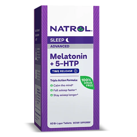 מלטונין + 5-HTP‏ שינה מתקדמת 60 טבליות - מבית Natrol